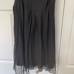 Context Black A-Line silk Skirt